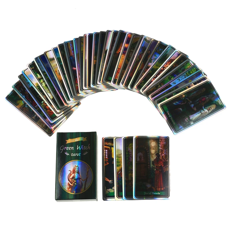 Factory Tarot Cards Custom Printing Cheap Tarot Cards High Quality New Material Green Witch Tarot Oracle Cards