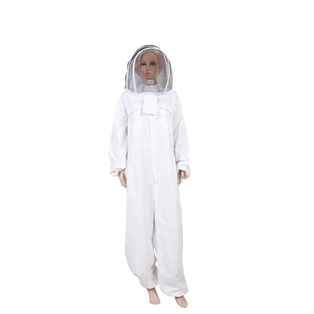Beekeeping Clothing Apiculture White Bee Keeping Jacket with Hood Hat-Veil Beekeeping Beekeeper Suit