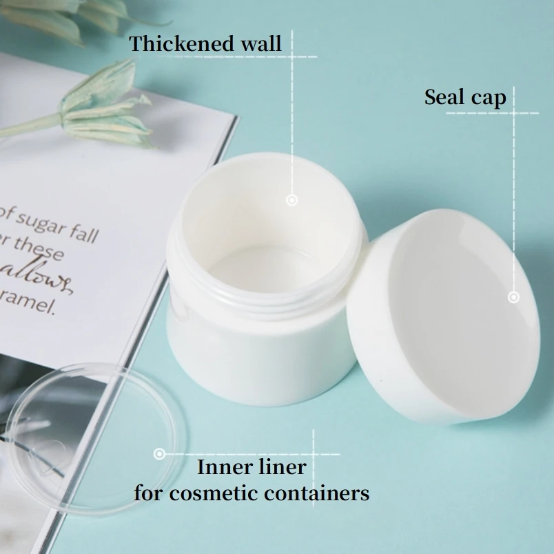 New empty 15g 30g 50g white PP plastic face cream jar cosmetic eye cream jar for skin care