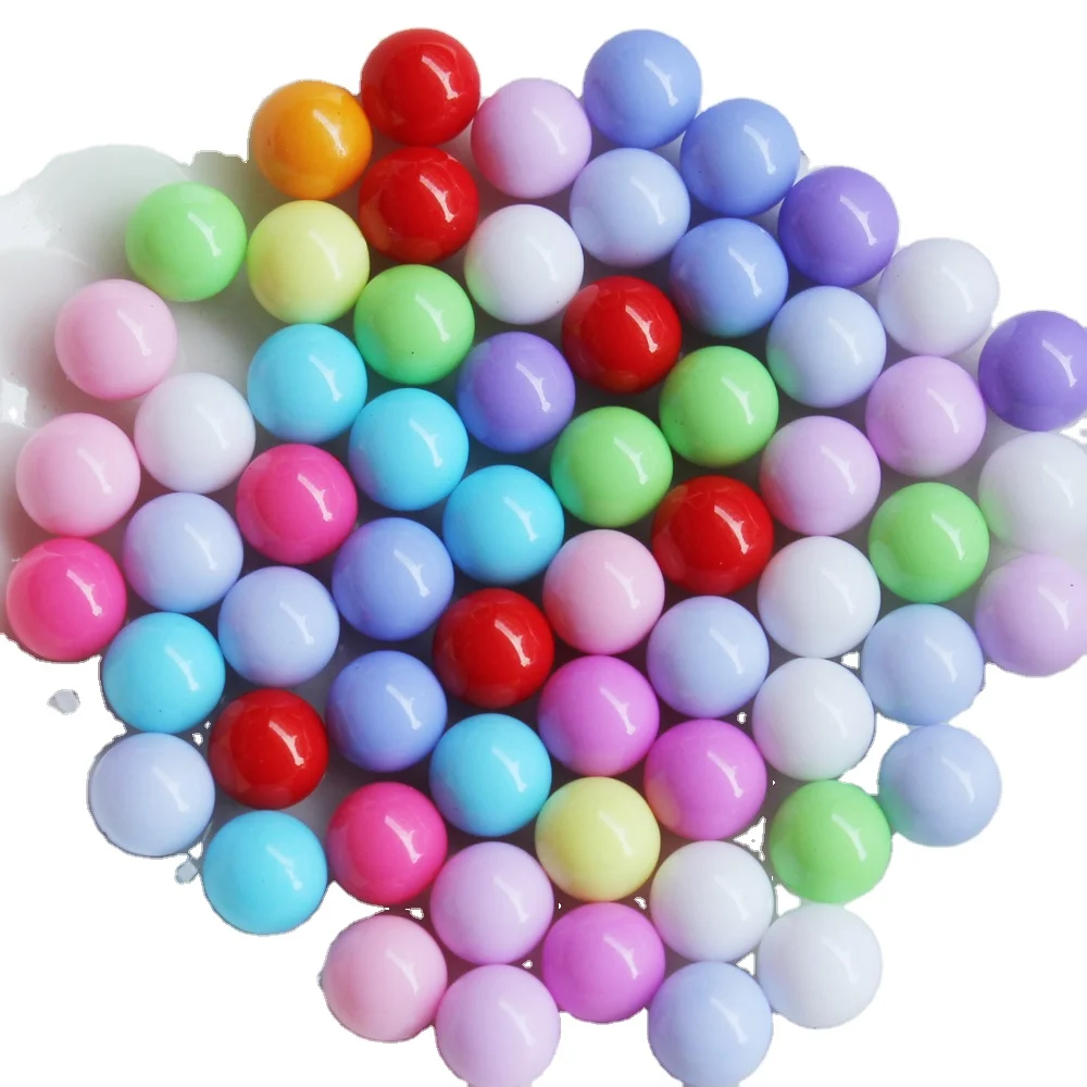 Cheap Price Loose 20mm UV Metallic Shiny Finish DIY Chunky Acrylic  Gum Spacer Beads Acrylic Gumball Balls with 2.5MM Hole