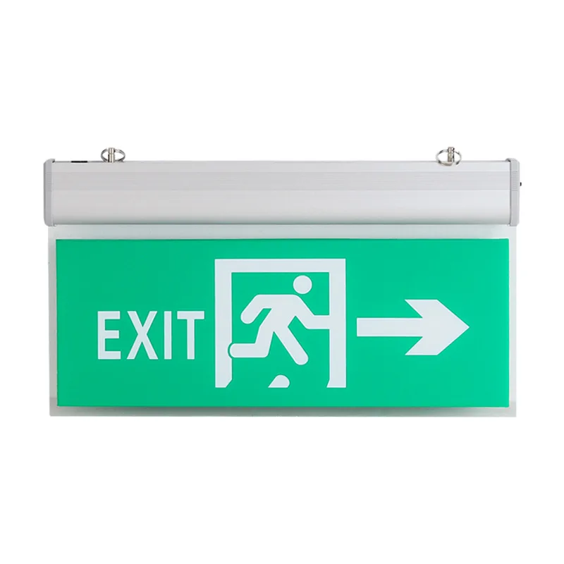 LED Wall Fire Safety Emergency Sign Charging Surface Mounted Exit Sign Emergency Light
