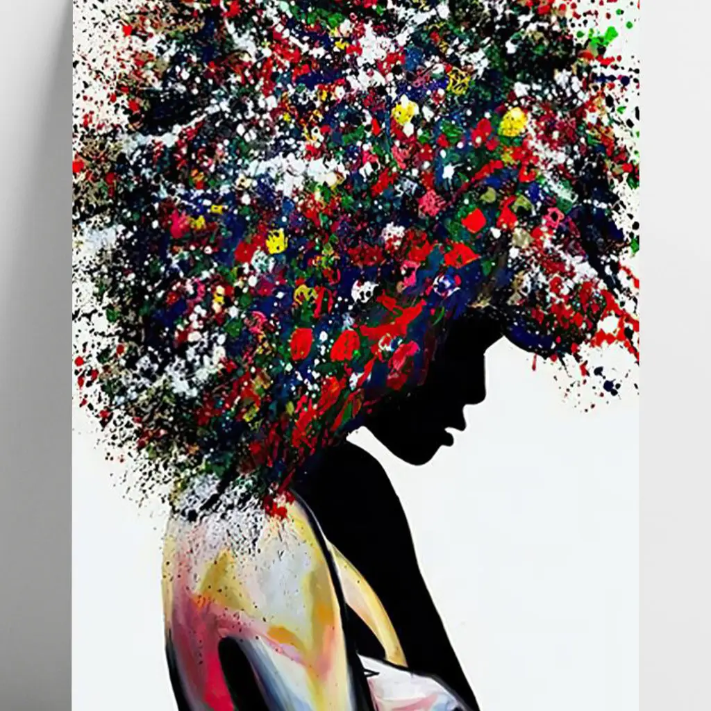 Hot sale decorative figure painting large size waterproof canvas crystal porcelain painting