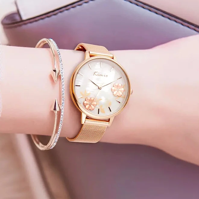 Big Face Woman Hand Watch montre pour femme  Luxury  Girl Watches Fashion Ladies Gold Quartz Watches