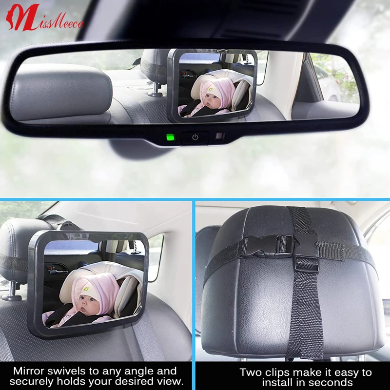 Skeep Espejo Coche Bebe Shatterproof Car Mirrors Large Baby Safety Mirror Car Seat Rear View Baby Safety Car Seat Mirror