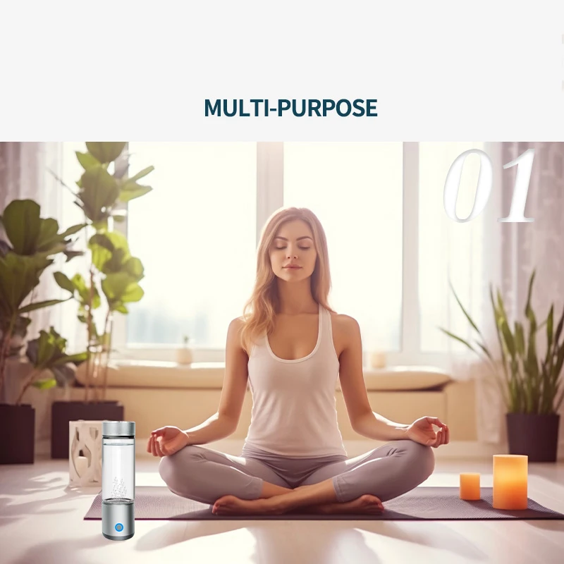 SPE PEM Water Electrolysis High Concentration Oxygen Separation Hydrogen Water Bottle