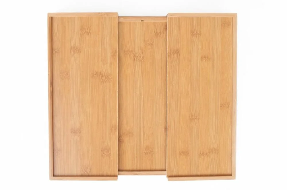 Регулируемый держатель для хранения столовых приборов органайзер из бамбука расширяемый поднос с 5 отделениями