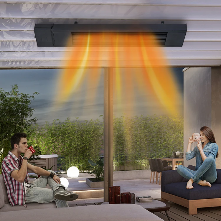 Electric Home Infrared Patio Outdoor Heater With Remote Control Outdoor 1800W Wall Mounted Patio Heaters