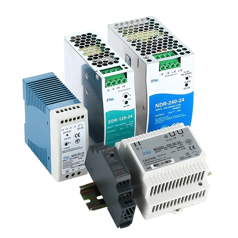 Din rail power supply 220v AC-DC 5V 12V 24V ac to dc converter 3A 5A 10A Switching Power Supply with meanwell power supply 24vdc