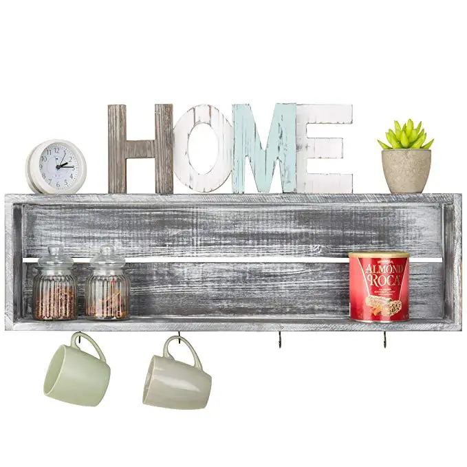
Lufan wall type old gray wooden, cup holder wall shelf, cabnit, know down, book shelf 
