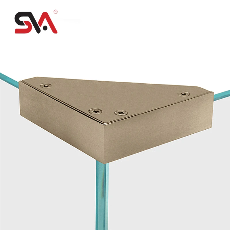 High Quality 304 Stainless Steel Fitting Customized Green Bronze Brass Glass Clamp Connector Shelf Brackets for 8-12mm Glass