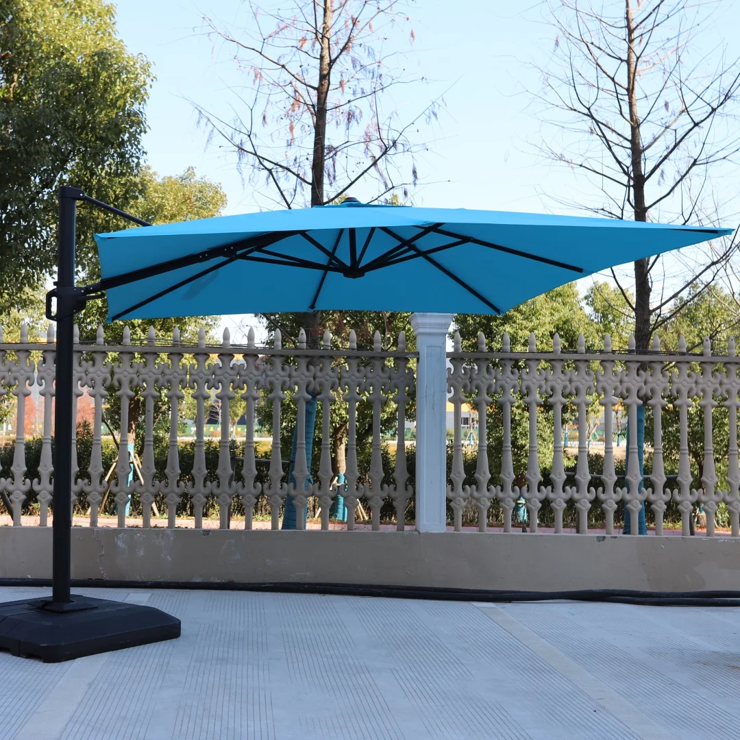 360-degree Rotation Aluminum Offset Patio Umbrella Outdoor Cantilever Square Umbrella