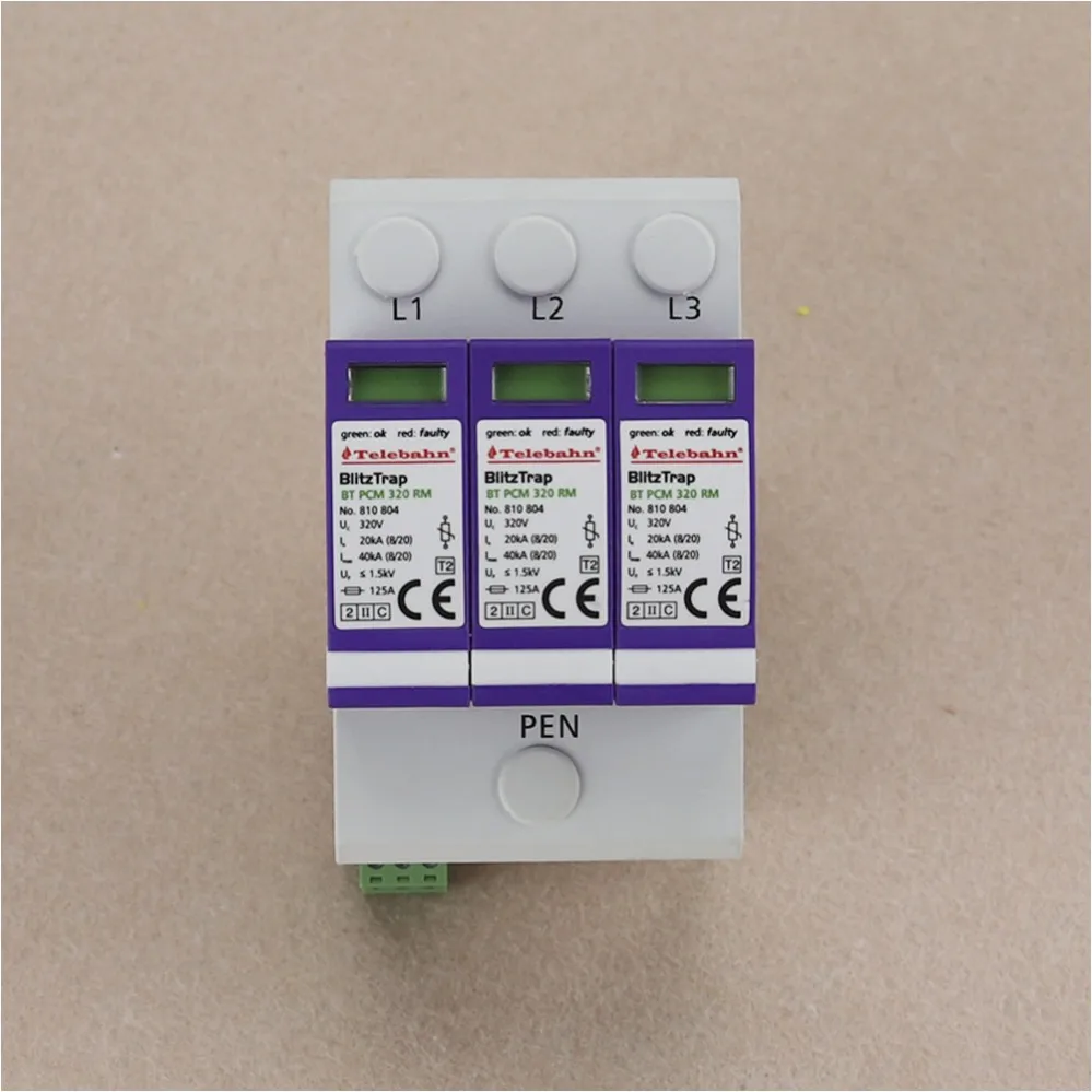 BT PCM TNC 320 RM Class II 3 Phase TNC Telebahn SPD 40kA AC KEMA-KEUR CB CE Protec Surg