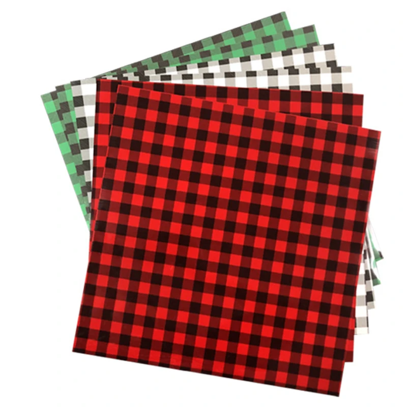 12 X10 Inches Check Pattern HTV Vinyl Roll Sheet Heat Transfer Vinyl Checker Iron on Vinyl Compatible with Cricut and Sillhoutte