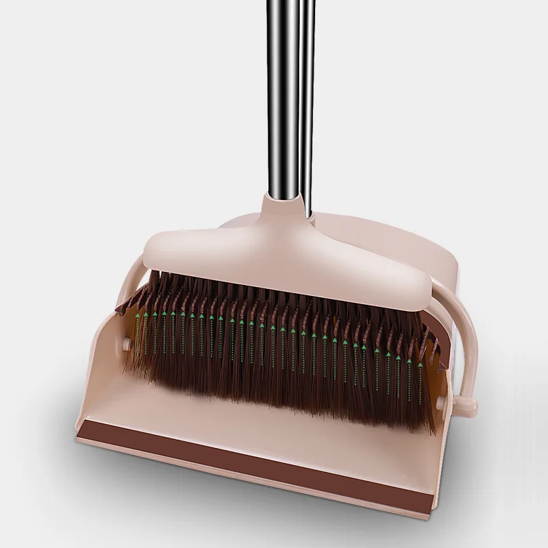 Long-Handle Upright Standing Folding Broom Dustpan Set Household Magic Floor Scraping Sweeping Brooms with Plastic Head Cleaning