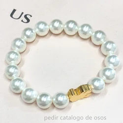 ask for Bear Catalog fashion Women Stainless Steel Natural Pearl freshwater Jewelry Joyeria Gift Bangle bracelet Design touses