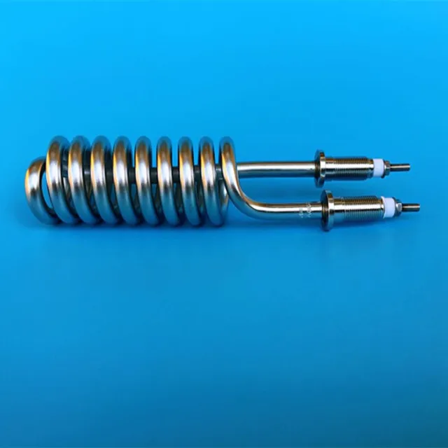 Immersion spiral heating tube, electric heating element