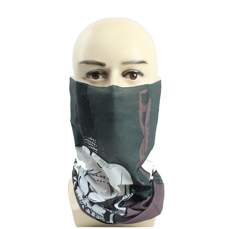 Skull Bandana Cooling Headband Balaclava Mask Face Cover Sports Half Dust Protective Seamless Tube Headwear Bandana Mask