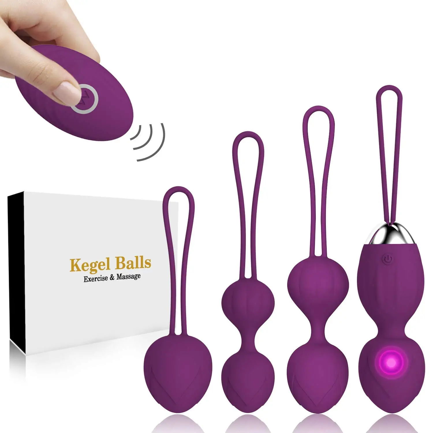 Massager Ben Wa Balls for Women  Silicone Wireless Remote Control Massager Rechargeable