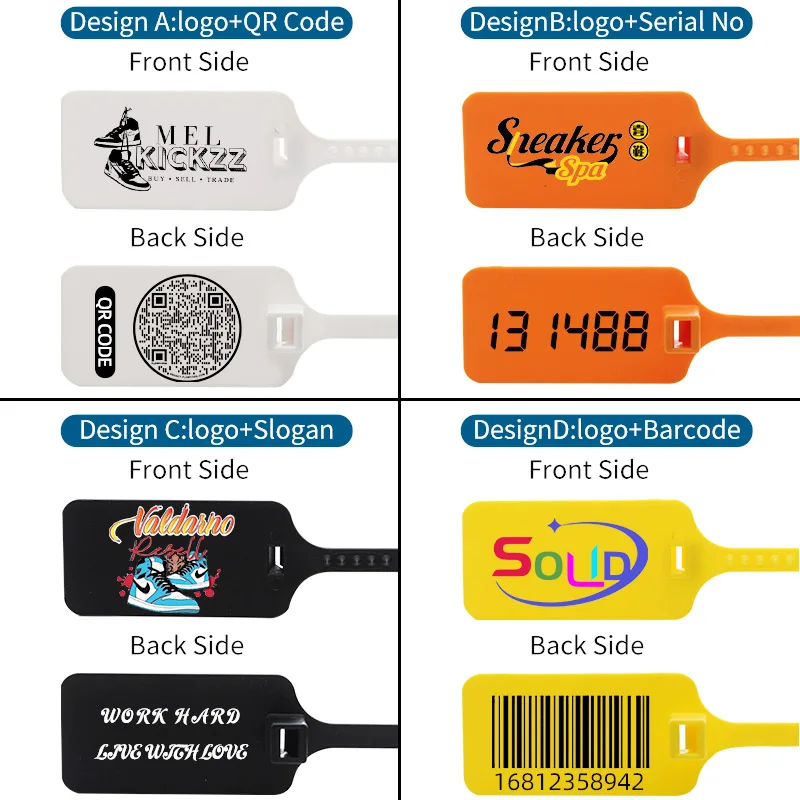 Высококачественные пластиковые защитные уплотнения с логотипом на одежду, обувь, грузовик-контейнер, 300 мм/11,8 дюйма