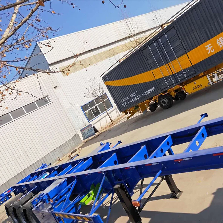 China trailers manufacture shipping container utility 20ft 40ft cargo skeleton container semi trailer truck