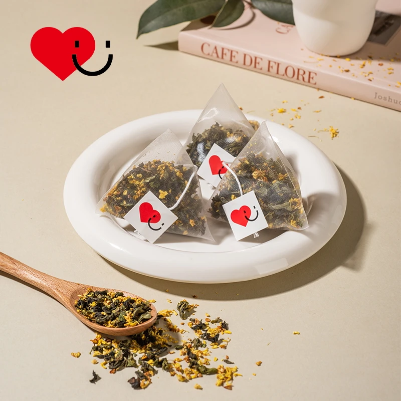 Factory custom corn fiber triangle tea bag combination scented tea