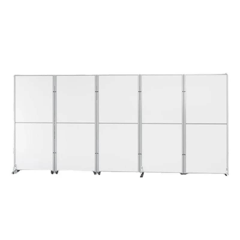 Portable Office Room Divider Folding Screen Partition Wall On Wheels