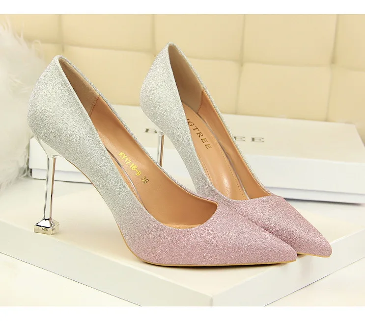 Оптовая продажа, женская модная прозрачная Классическая пикантная обувь на высоком каблуке для женщин