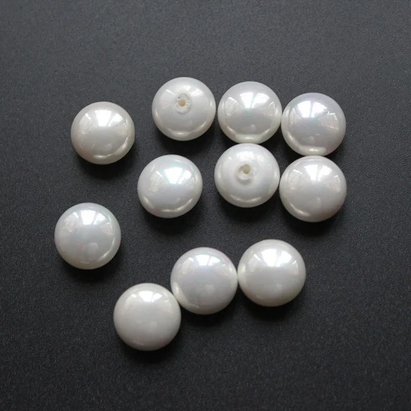 High Quality Half-hole Oval Shape Shell Pearl Beads for Earring Diy , Wholesale Shell Pearl Beads for Jewelry Making