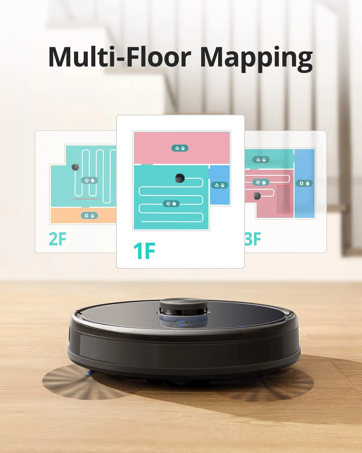 APP Remote Control Powerful Vacuum Cleaner J100 High Suction 3000Pa Power Low Noise Bagless Cyclonic Vacuum Cleaner