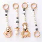 2024Hot sale Wooden Baby Play Gym with 6 Toys Foldable Play Gym Frame Activity Gym