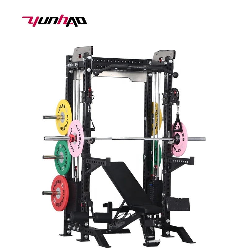 Hot Sale Professional Multi-Gym Training Commercial And Home Smith Squat Rack With Stack Weights
