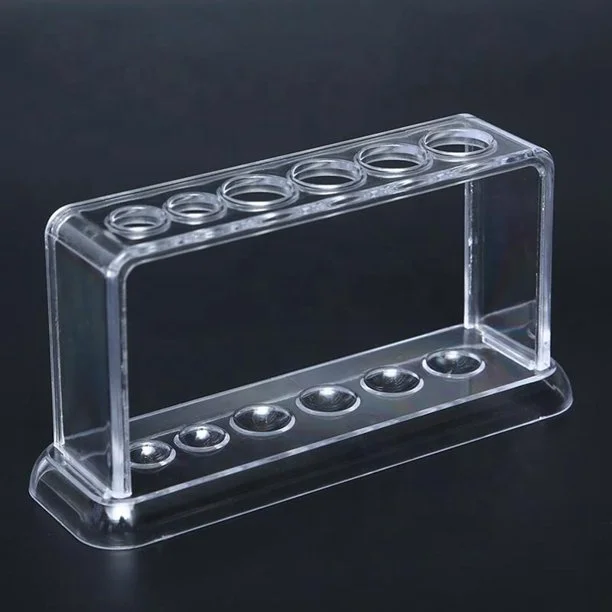 Plastic Culture tube Display Shelf Transparent Scientific Experiment Glass Test Tube Rack