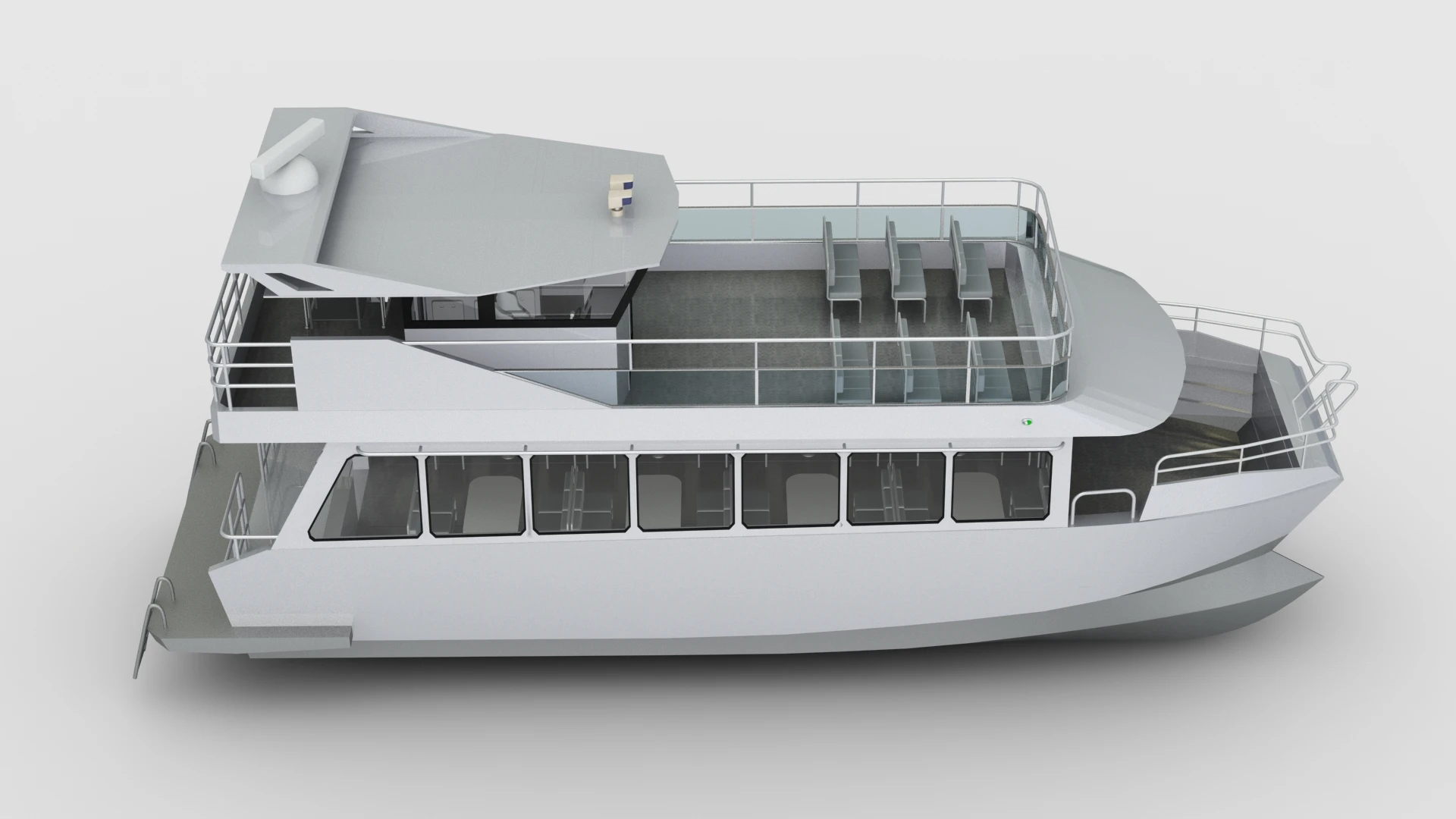 Gospel boat new style 100 passenger double-decker ferry boat with outboard engine