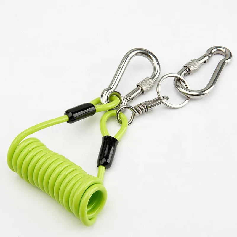 Высококачественный масштабируемый инструмент стальная проволока самозакручивающийся шнурок с карабином и биркой