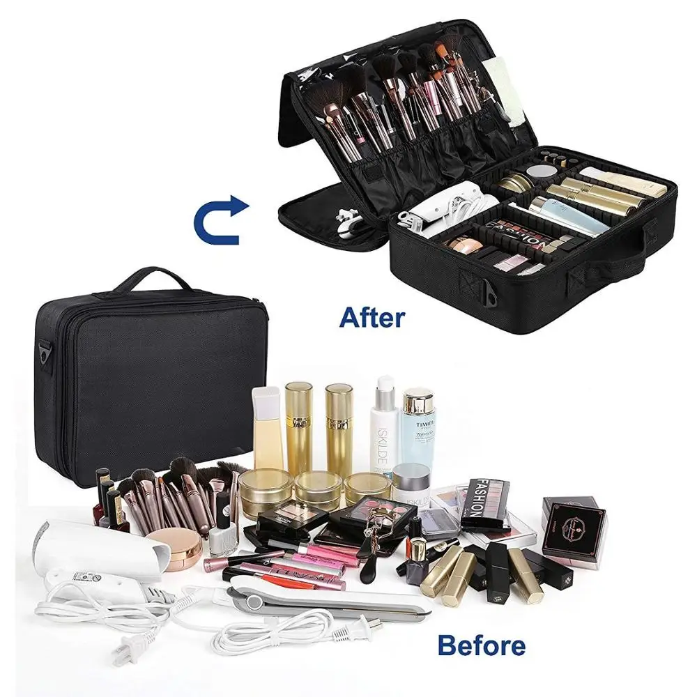 Hot Sale Custom Waterproof Brushes Makeup Bag Portable Artist Beauty Professional Make up Case Travel Organizer Cosmetic Bag