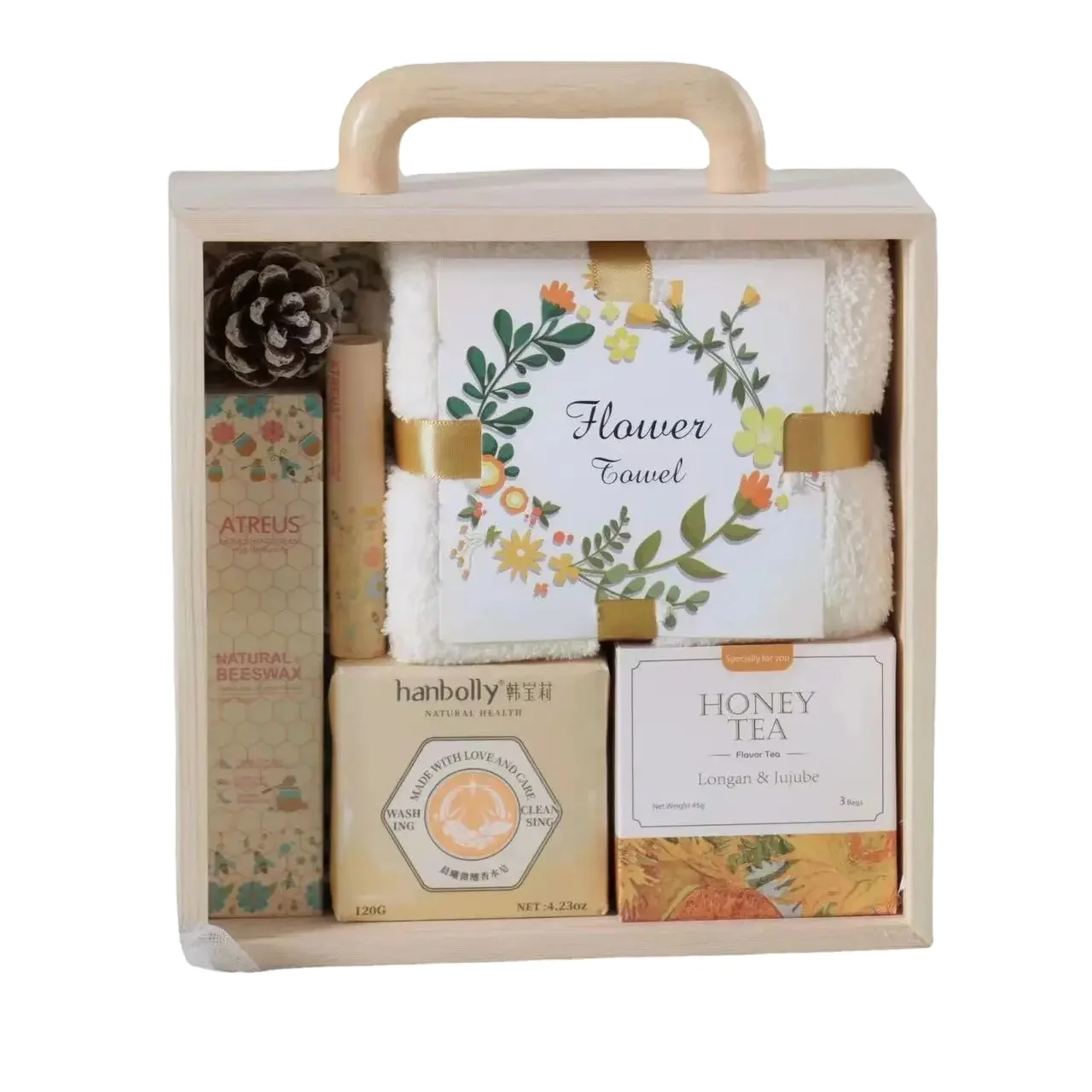 Custom Solid Memory Gift Storage Wood Box Gift Box Clear Lid Hinged Pine Wooden Carton Package Natural Multifunction Square