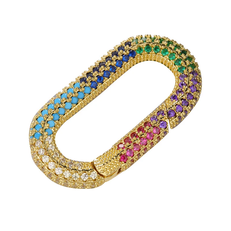 
Copper micro-inlaid jewelry buckle clasps pinch type zircon necklace bracelet link pendant 