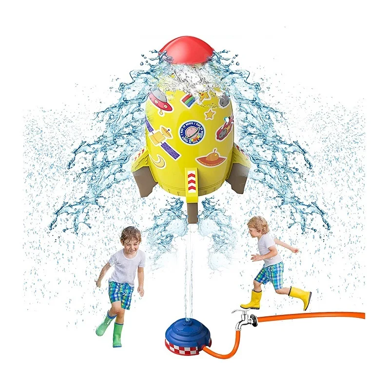 Summer Kids Outdoor Sprinkler Rocket Launcher Water Flying Toys Water Toys For Backyard