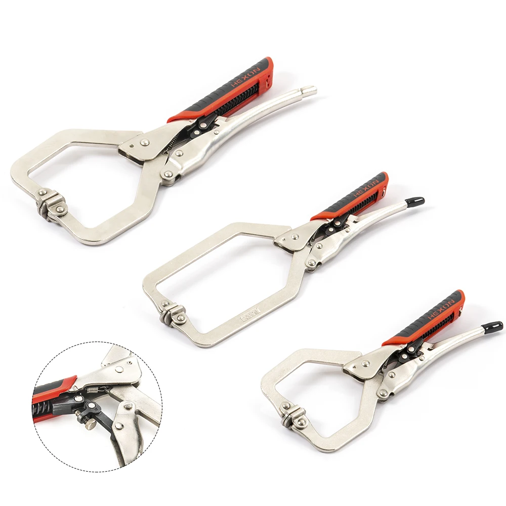 Metal Vise Grip Locking Clip Plier Automatic C Type Woodworking Welding Self Adjusting Quick Released Wood Clamp Face