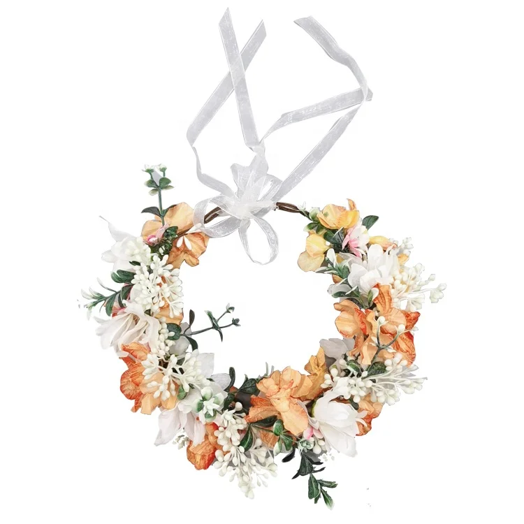 
New design lady birthday party hair band fashion temperament flower crown wedding bride hair accessory headdress 