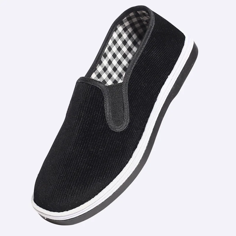 Pure handmade thousand-floor non-slip old Beijing shoes elderly cloth men casual level with pure black canvas shoes men