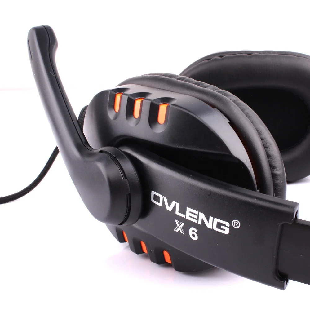 OEM  OVLENG X6  Plug game headphones wired headset Stereo Headset with Mic Volume Control Key