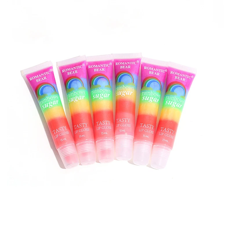 
Wholesale high quality waterproof long lasting rainbows Romantic Bear matte plumping lip gloss 