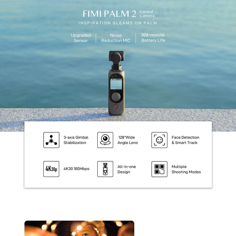  Fimi Smart отслеживания 4K Wi-Fi BT карман стабилизированный селфи! Успей купить! FIMI