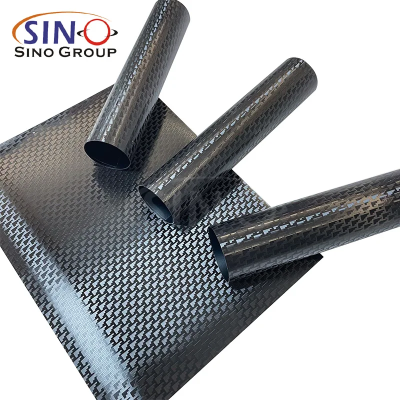 Factory Wholesale Price 3D Mechanical Black Car Vinyl PET Glossy Forged carbon fiber Wrap Film Purple Blue Green Red color