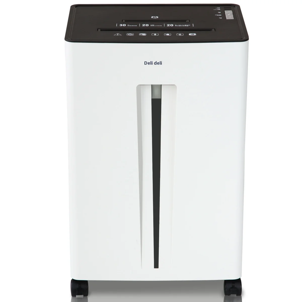 Deli 9918 high-quality office paper shredder, capable of shredding 20 sheets per time, 30L shatterable cards and discs