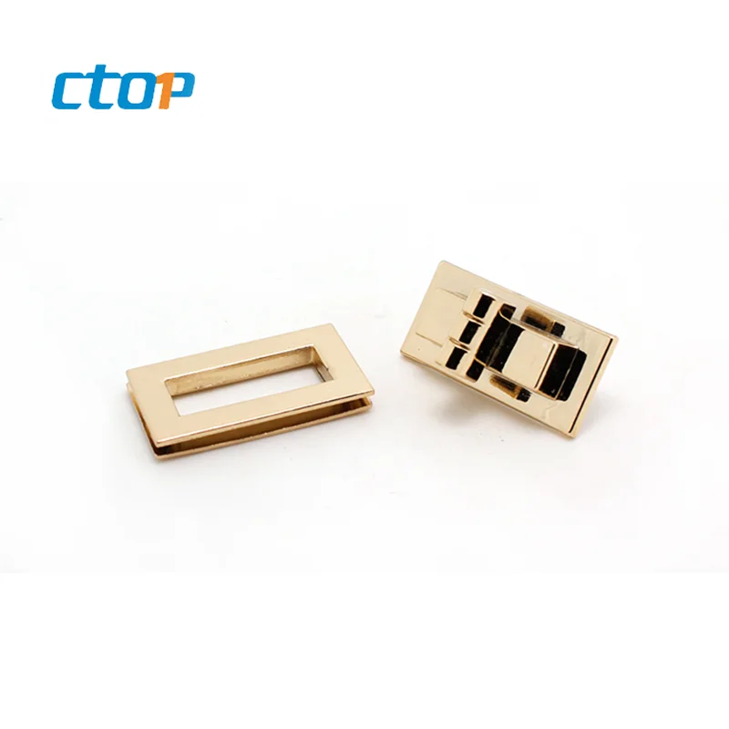 Fashion Bag Accessories Light Gold Handbags Hardware Bag Lock Metal Handbag Lock Fashion Square Bag Lock