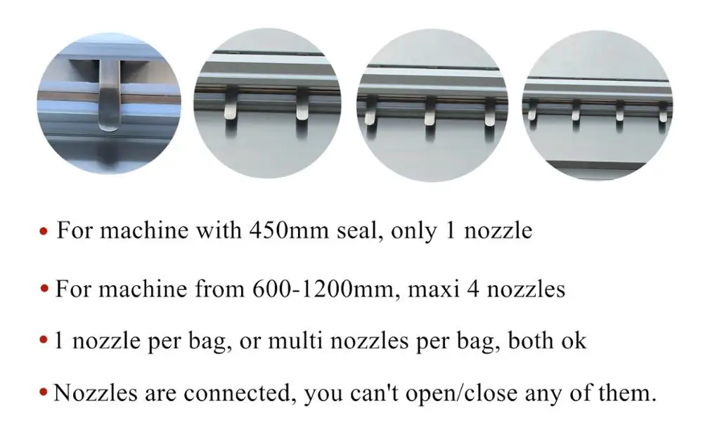 external vacuum packaging machine nitrogen flush nozzle type aluminium vacume bags sealer for fruit vegetable
