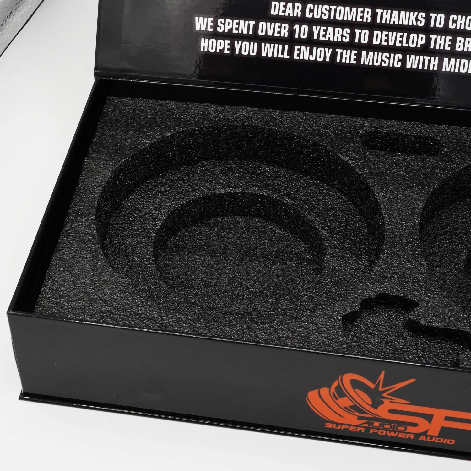 Electronic Products Blue-Tooth Car Audio Speaker Package Box Black Book Shaped Magnetic Closure Lid Gift Box With Epe Foam