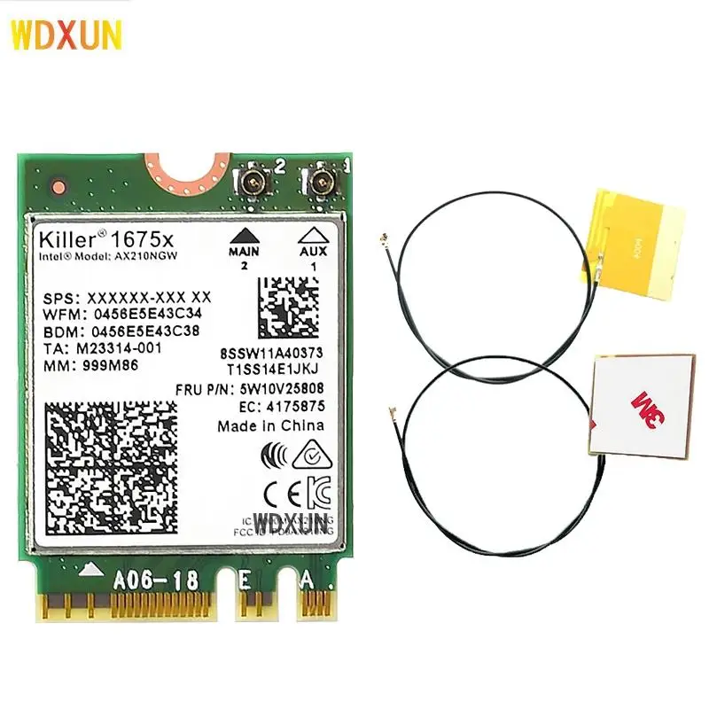  Для Intel AX210 Killer AX1675x Wi-Fi 6E 802.11AX двухдиапазонный 2 4 ГГц 5 6 5374 Мбит/с BT M.2 NGFF wifi